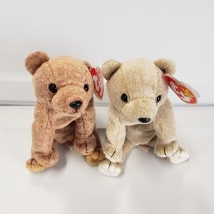 Vintage Ty Beanie Baby 2 Pc Bear Brothers Bundle